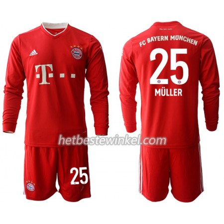 FC Bayern München Thomas Muller 25 Voetbaltenues Kind Thuis 2020/21 - LS (+ Korte broeken)